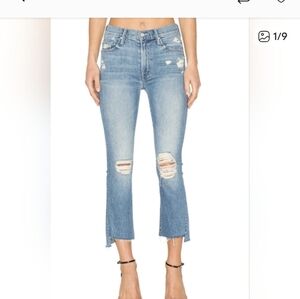 MOTHER Insider Crop Step Fray Jeans in Blue